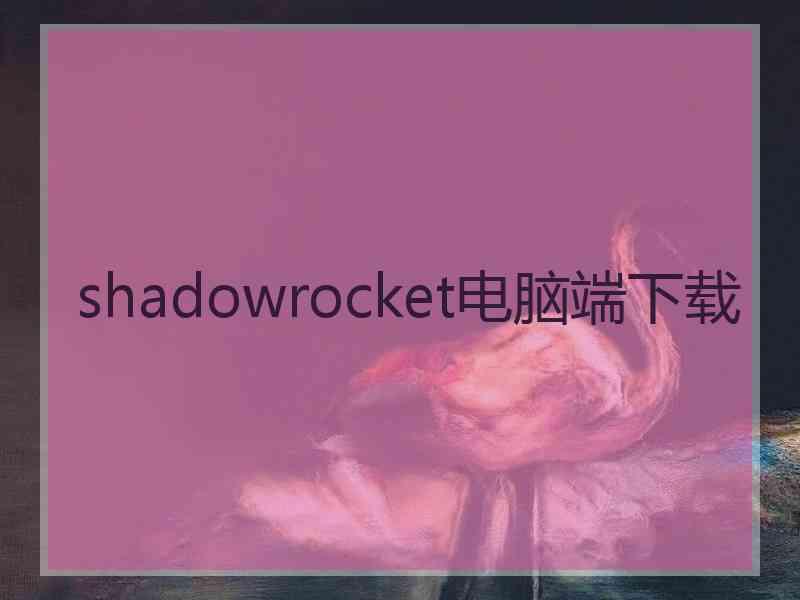 shadowrocket电脑端下载