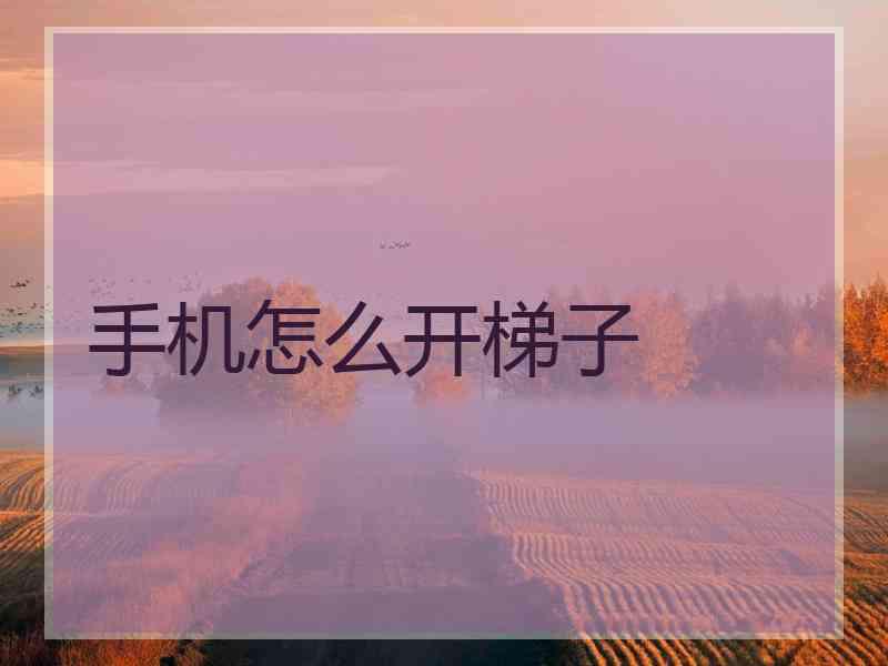 手机怎么开梯子