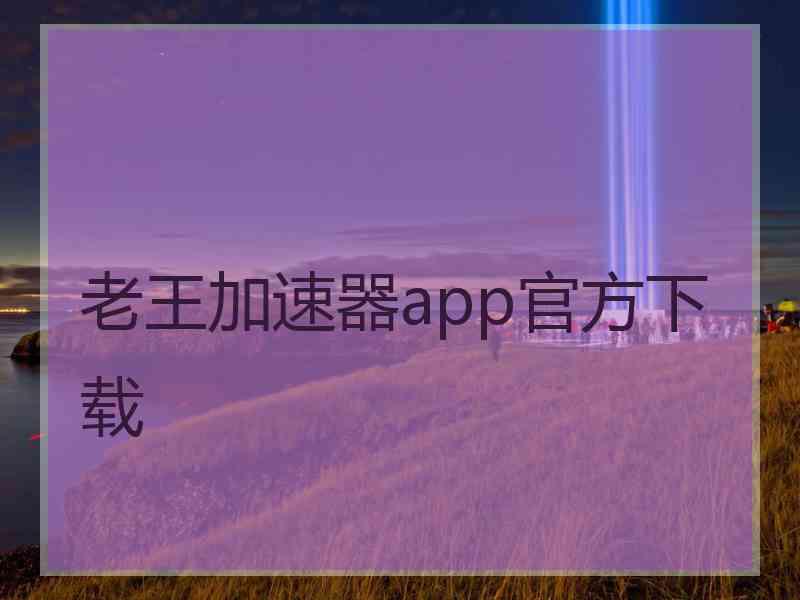 老王加速器app官方下载