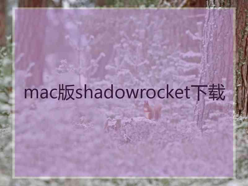 mac版shadowrocket下载