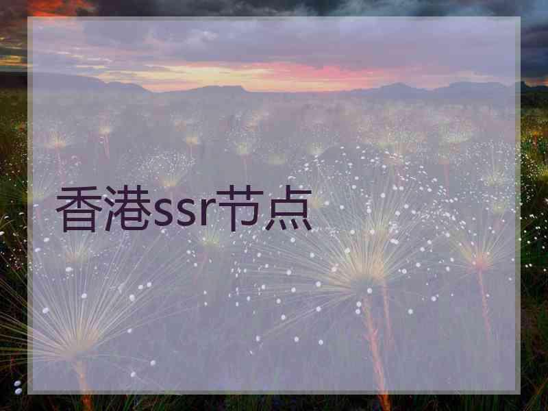 香港ssr节点