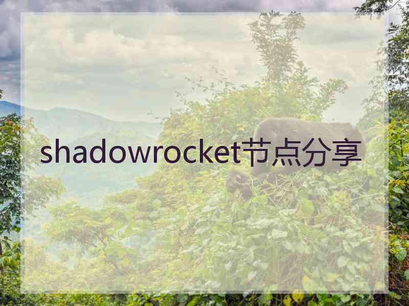 shadowrocket节点分享