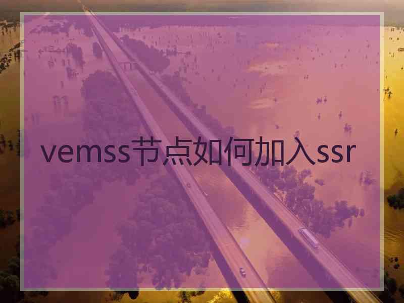 vemss节点如何加入ssr