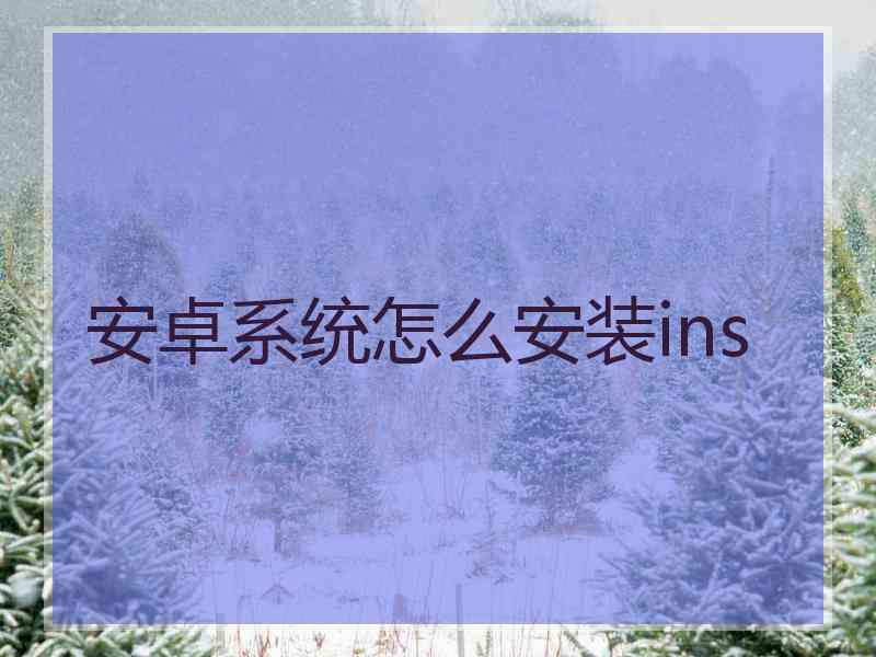 安卓系统怎么安装ins