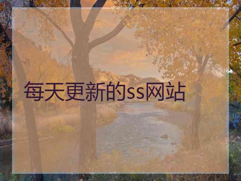 每天更新的ss网站