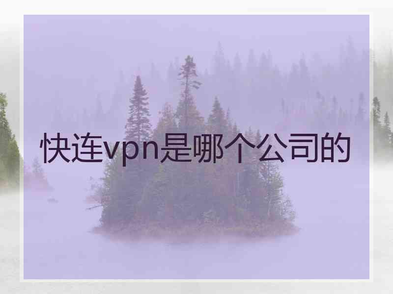 快连vpn是哪个公司的