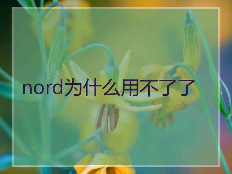 nord为什么用不了了