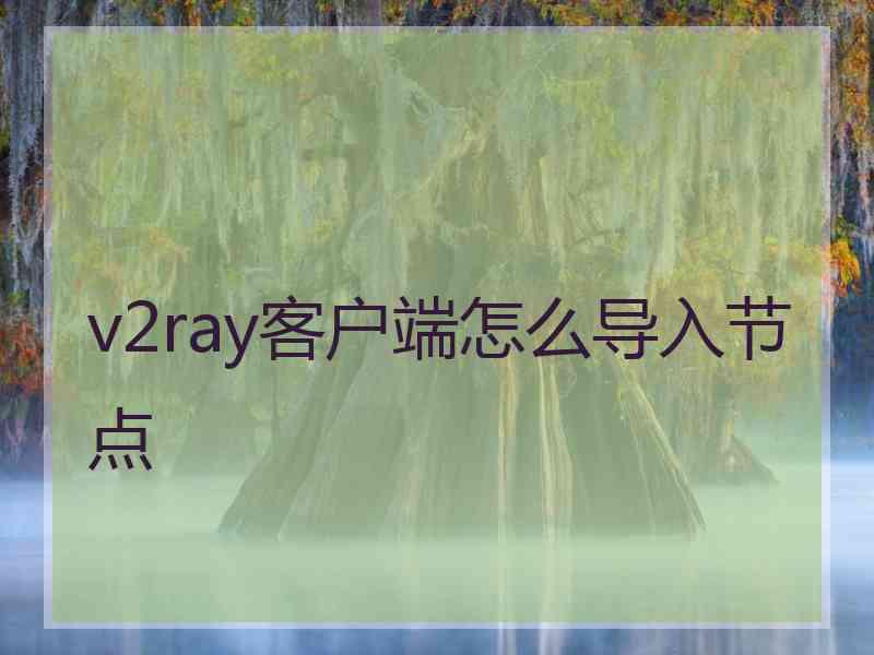 v2ray客户端怎么导入节点