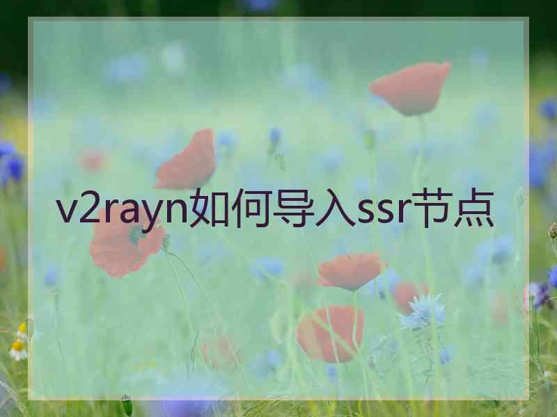 v2rayn如何导入ssr节点