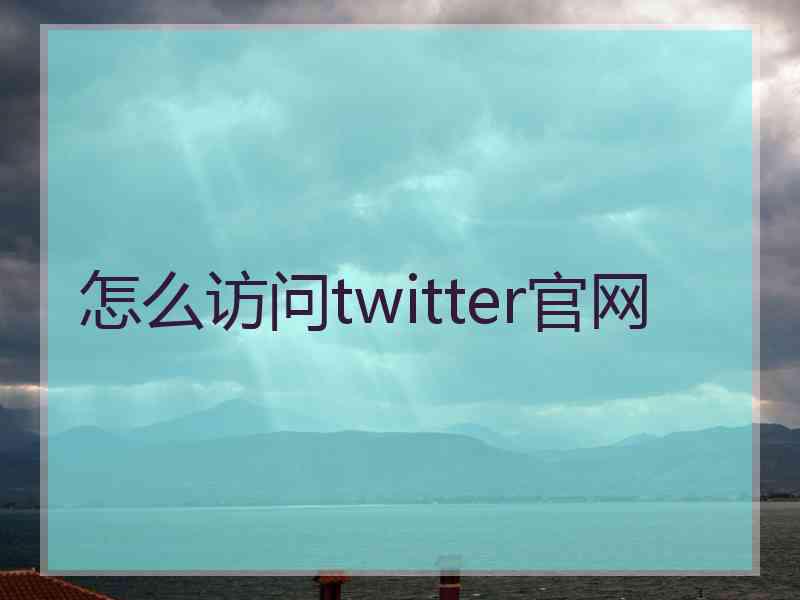 怎么访问twitter官网