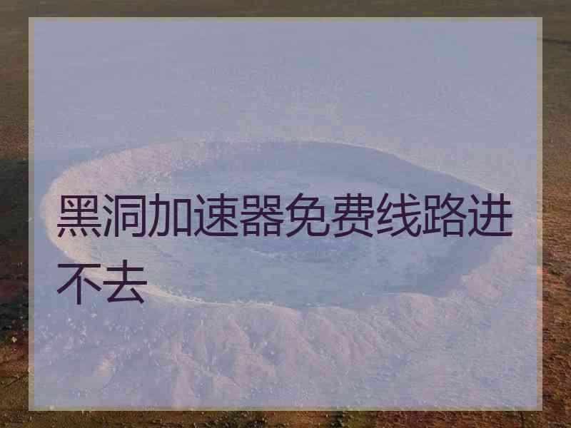 黑洞加速器免费线路进不去