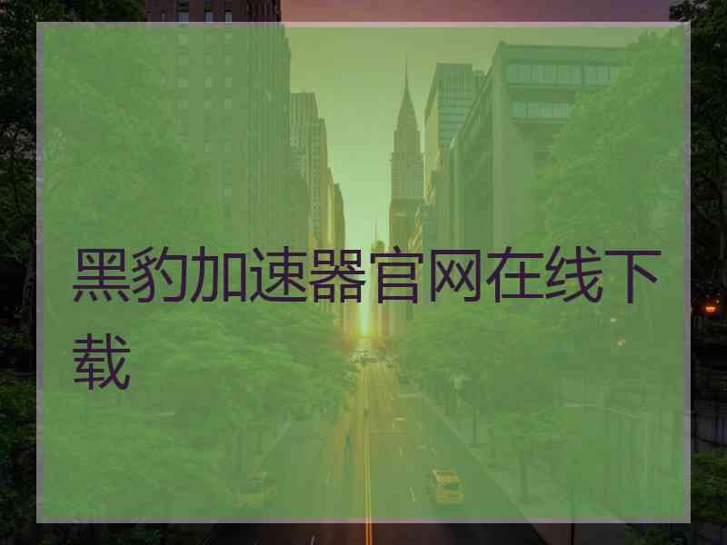 黑豹加速器官网在线下载