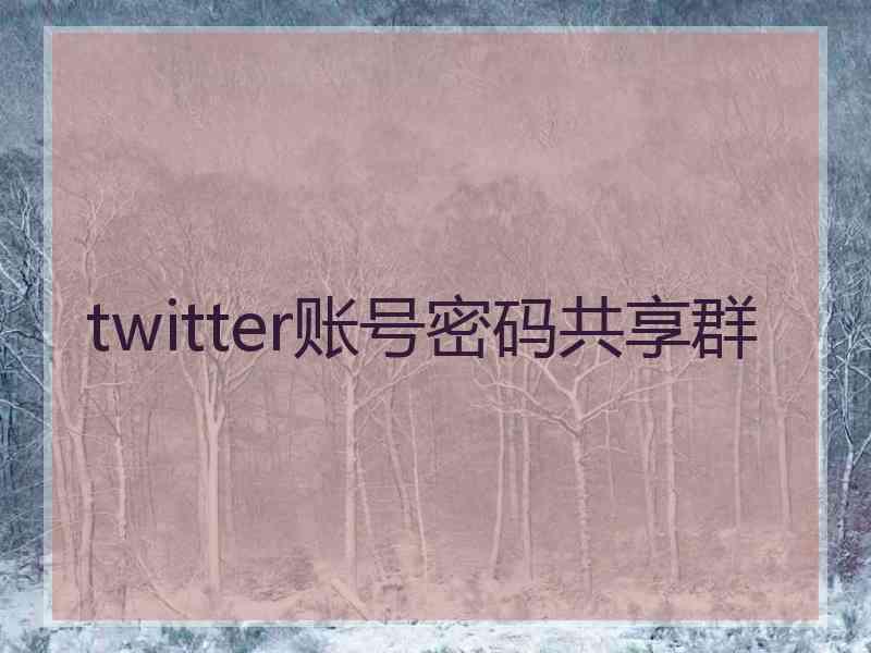 twitter账号密码共享群