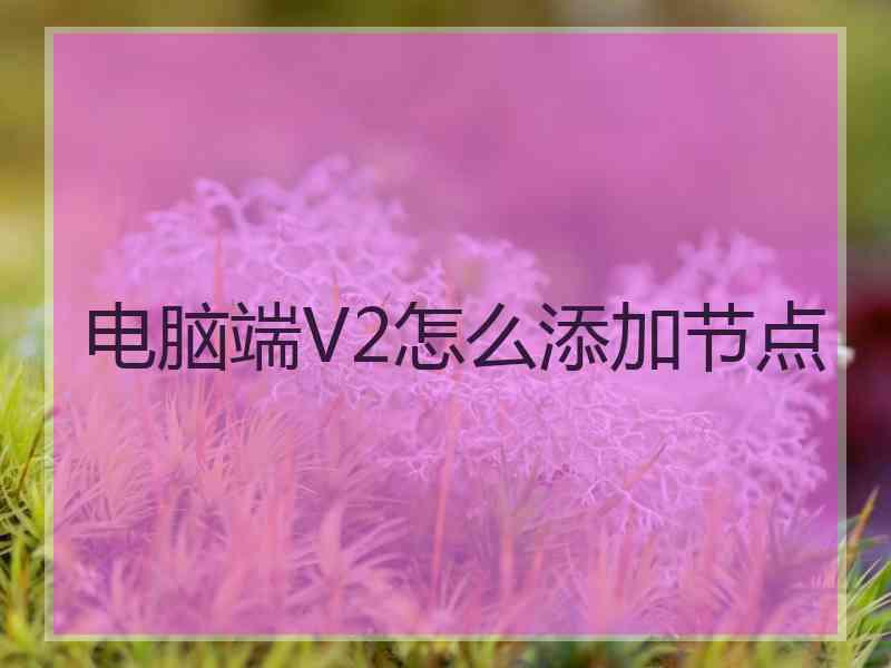 电脑端V2怎么添加节点