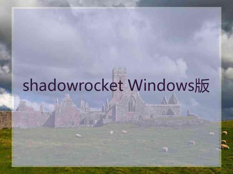 shadowrocket Windows版