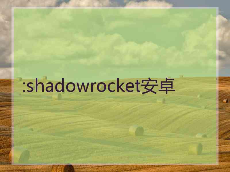 :shadowrocket安卓