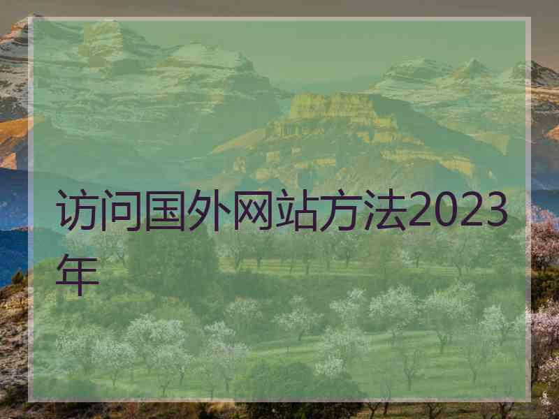 访问国外网站方法2023年